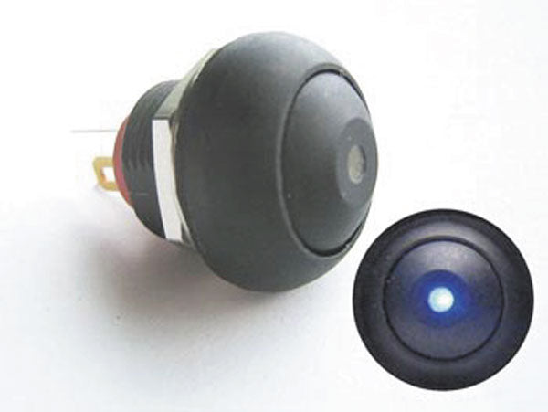 Bouton poussoir miniature unipolaire a led bleue off (on) r1396b ECLATS DESTOCKAGE