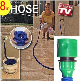 Boyau 25ft rétractable xhose 7.5m tuyau arrosage extensible 8m gardena adaptateur rapide euro ECLATS DESTOCKAGE