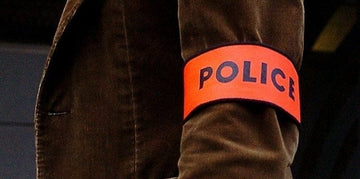 Brassard en471 police orange fluo velcro securite routiere haute visibilite protection bras ECLATS DESTOCKAGE