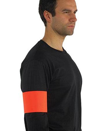 Brassard orange fluo en471 aucune inscription hvw066 velcro securite routiere visibilite protection - ECLATS DESTOCKAGE
