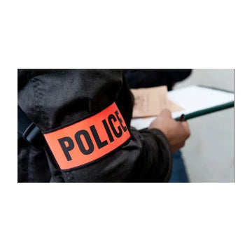 Brassard orange fluo police en471 velcro securite routiere haute visibilite protection bras