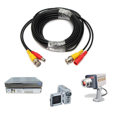 Cable 10m pour camera video surveillance coaxial BNC DC ECLATS DESTOCKAGE