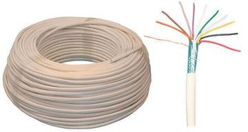 Cable 10x0.22 souple blinde blanc ø5.5mm (100m) fil 10x0,22 installation téléphonique alarme - ECLATS DESTOCKAGE