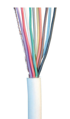 Cable 10x0.22 souple blinde blanc ø5.5mm le mètre fil 10x0,22 telephone avec ecran cablage alarme - ECLATS DESTOCKAGE