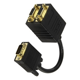 Cable 15cm repartiteur vga male 2x vga femelle plaque or cable-560 VGCP59120B02 ECLATS DESTOCKAGE