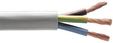 Cable 1m h05vv-f 3x1 3g 1 mm² h05vvf electrique rond 3 fils 1mm2 ø7mm souple tasr-c262-wht - ECLATS DESTOCKAGE