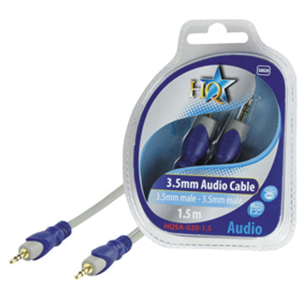 Cable 3.5mm stereo 3.5mm stereo 1.5m silver hq hqsa 020 1.5 ECLATS DESTOCKAGE