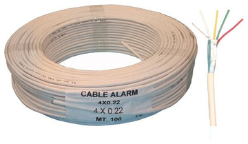 Cable 4x0.22 souple blinde blanc ø4mm (100m) fil avec ecran 4x0,22 cablage alarme telephone ECLATS DESTOCKAGE