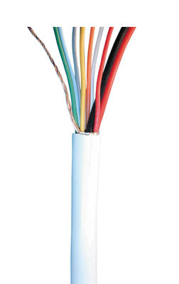Cable 8x0.22 2x0.75 souple blinde blanc ø6.7mm (le mètre) fil 8x0,22 2x0,75 ecran cablage telephone ECLATS DESTOCKAGE