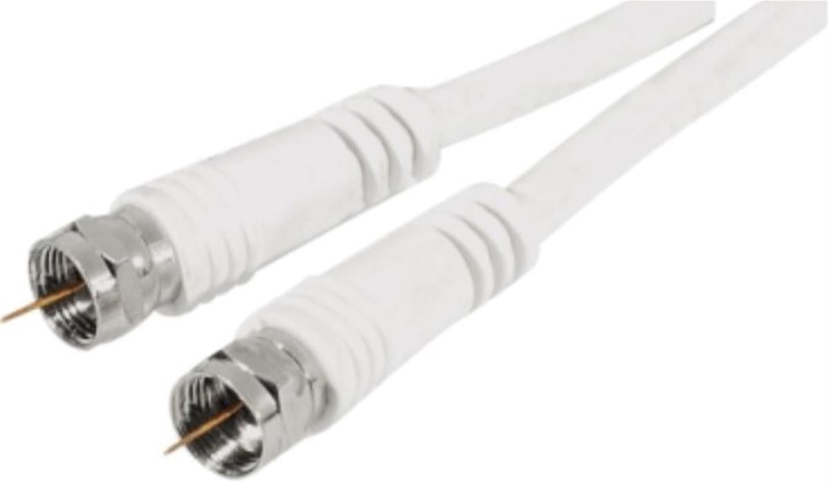 Cable antenne 75 ohm cable-527/10 cordon fiche f mâle vers fiche f mâle 10m blanc ECLATS DESTOCKAGE