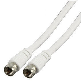 Cable antenne mâle femelle cordon 5m droit blanc cable-527/5 75 ohm signal analogique audio video ECLATS DESTOCKAGE
