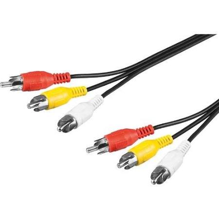 Cable audio video 3 rca mâle vers 3 rca mâle 1.5 metres cable-521 cordon camera surveillance ECLATS DESTOCKAGE