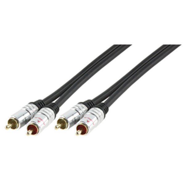 Cable audio vidéo blindé 2x rca 1.5 m hq hqas3611 1.5 connecteurs plaqués or ECLATS DESTOCKAGE