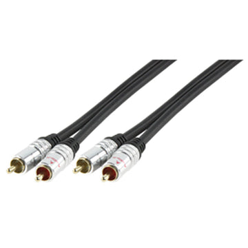 Cable audio vidéo blindé 2x rca 1.5 m hq hqas3611 1.5 connecteurs plaqués or ECLATS DESTOCKAGE
