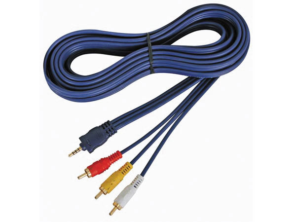 Cable audio video jack 3.5mm 4 broches vers 3 x rca mâle 2m avb020/2.0 - ECLATS DESTOCKAGE
