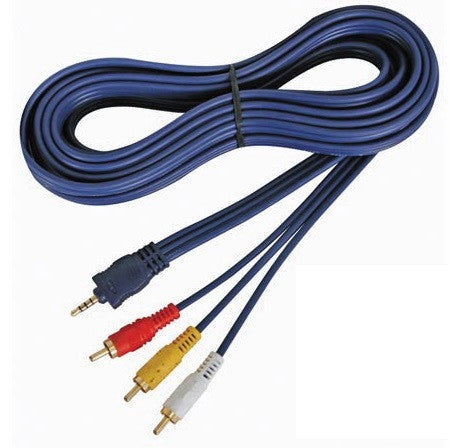 Cable audio video jack mâle 3.5mm avb020/5.0 4 broches vers 3 x rca mâle 5m - ECLATS DESTOCKAGE