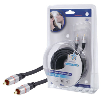 Câble audio vidéo stéréo 10m double blindage 2x1 fiches RCA plaquées or analogique numérique ECLATS DESTOCKAGE