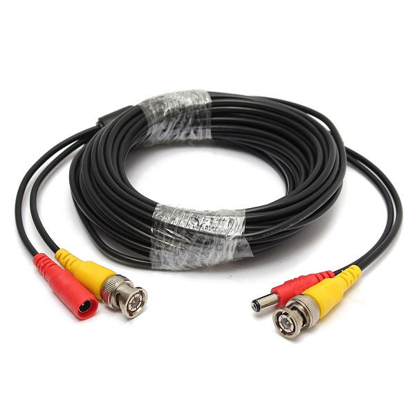 Cable coaxial 10m cordon BNC DC pour caméra video surveillance sec-cable1010 ECLATS DESTOCKAGE