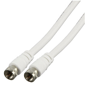 Cable coaxial 75 ohm sat 1.5m fiche f mâle vers f mâle cordon blanc antenne satelitte cable-527 ECLATS DESTOCKAGE