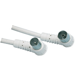 Cable coaxial antenne coude mâle femelle blanc 2.5 m cx 2.5 konig ECLATS DESTOCKAGE