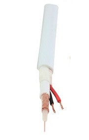 Cable coaxial audio video souple 8mm kn-vc003 rouleau de 100m coax blanc 2x0.50 mm² ECLATS DESTOCKAGE