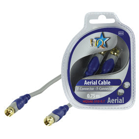 Cable connecteur fiche f mâle vers f mâle 90 db hqsae 510 0.7 cordon plaque or 0.75m silver hq ECLATS DESTOCKAGE