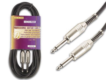 Cable cordon 5m avw103 cable4296 pour guitare jack metallique 6.3mm vers jack metallique 6.3mm - ECLATS DESTOCKAGE
