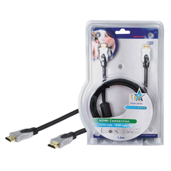Cable cordon hdmi 1.3 mâle 19p vers hdmi mâle hqss5550/1.5 haute qualite 1.5 metres ECLATS DESTOCKAGE