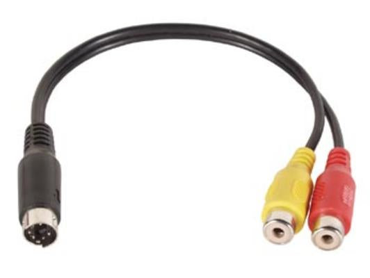 Cable d adaptation mini din mâle vers 2 x fiche rca femelle adaptateur camsc3 6 broches CAM16 CAMSET ECLATS DESTOCKAGE