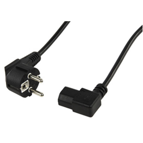 Cable d`alimentation electrique 2m avec fiche coudee vde euro cordon cable 706 ECLATS DESTOCKAGE