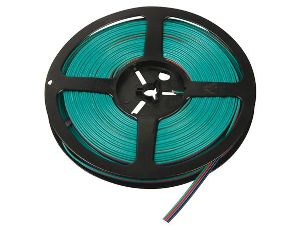 Cable éclairage rvb pour flexible rvb 4 conducteurs 25m chlwire lumiere rouge vert bleu noir ECLATS DESTOCKAGE