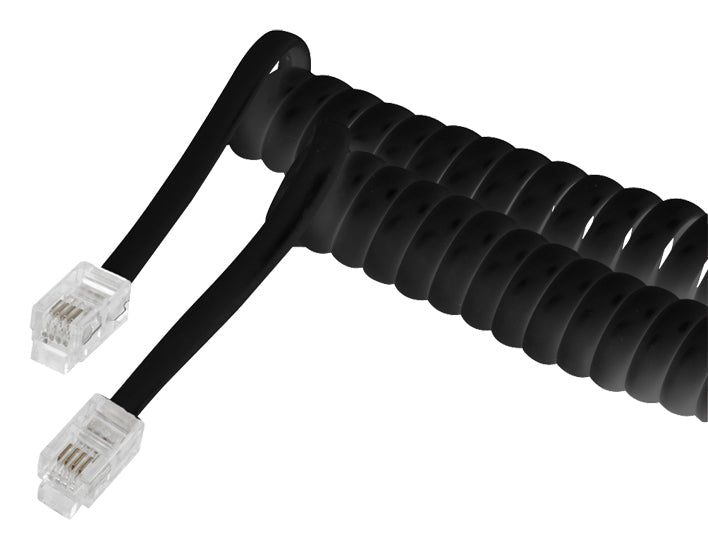 Câble extensible pour casque d ecoute connecteur RJ10 male vers RJ10 male 2m noir ECLATS DESTOCKAGE