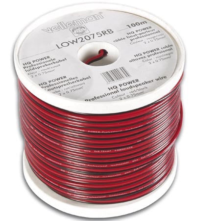 Cable haut parleur sono pa 2x0.75 hp 2x0,75mm2 100m de sonorisation low2075rb/c public adress sono ECLATS DESTOCKAGE