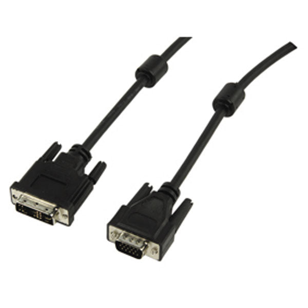 Cable noir dvi a vga signal analogue longueur 10m cable-195/10 connecteur dvi a 12 5p cordon ECLATS DESTOCKAGE