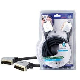 Cable peritel haute qualite blinde ofc hqss1003/5 cordon 5m fiche metal dore 24k ECLATS DESTOCKAGE