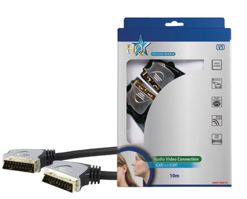Cable péritel male male haute qualité 21 broches plaqué or double blindage ofc 10 mètres ECLATS DESTOCKAGE