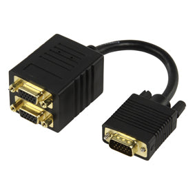 Cable repartiteur vga male vers 2x vga femelle plaque or 15cm cable-560 VGCP59120B02 ECLATS DESTOCKAGE