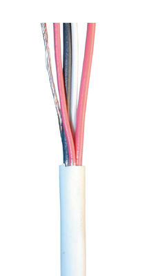 Cable souple blinde blanc 2x0.22 2x0.5 ø4mm (le mètre) fil 2x0,22 2x0,50 cablage alarme telephone ECLATS DESTOCKAGE