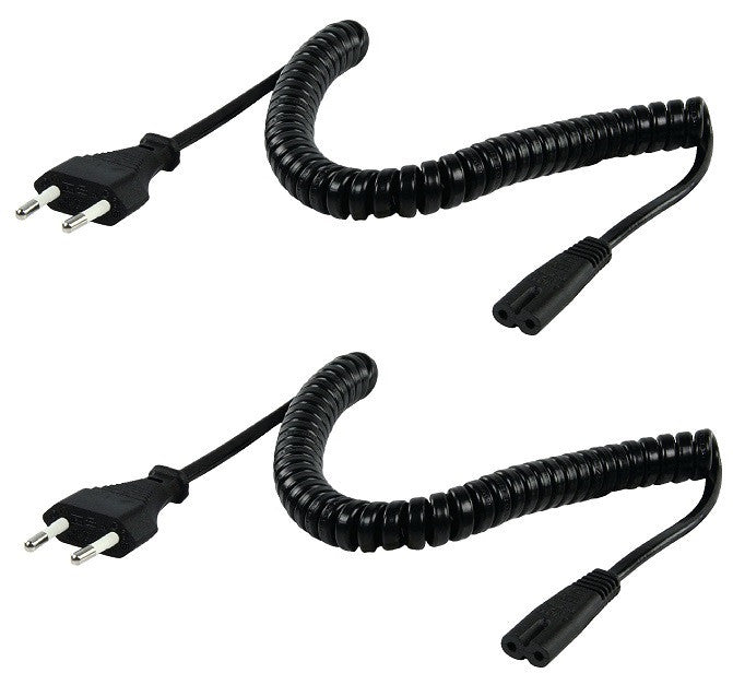 2 Câble spirale alimentation à prise européenne mâle droit iec-320-c7 2m spiralle vlep11042b20 ECLATS DESTOCKAGE