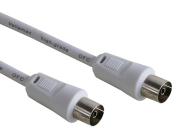 cable television tv coax male vers coax femelle 7.5m blanc avb026/7.5 - ECLATS DESTOCKAGE