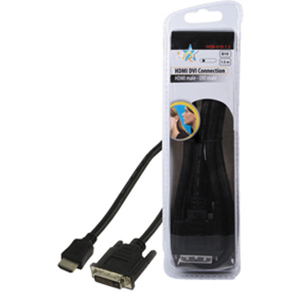Cable video numerique basique hq hqb 010 1.5 câble de connexion hdmi 19pins vers dvi d 19pins 1.5m ECLATS DESTOCKAGE