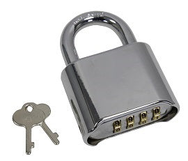 Cadenas 50mm 4 chiffres code numero fermeture argent ECLATS DESTOCKAGE