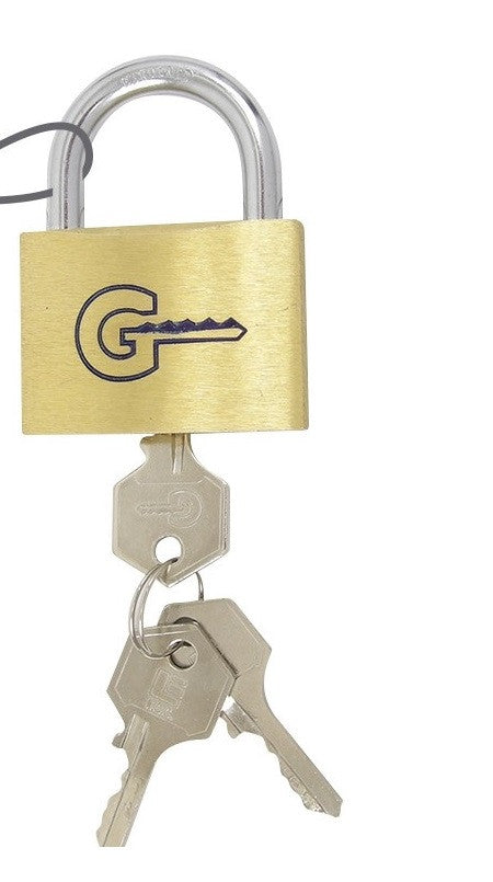 Cadenas 50mm laiton 3 clefs fermeture ouverture securisee verrou antivols serrure anti vol ECLATS DESTOCKAGE