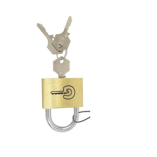 Cadenas 50mm laiton contre vol 3 clefs fermeture ouverture securisee verrou serrure ECLATS DESTOCKAGE