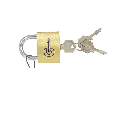 Cadenas 50mm laiton contre vol securisee 3 clefs fermeture ouverture verrou serrure ECLATS DESTOCKAGE