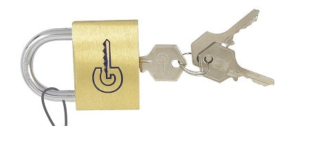 Cadenas 50mm laiton contre vol securisee 3 clefs fermeture ouverture verrou ECLATS DESTOCKAGE