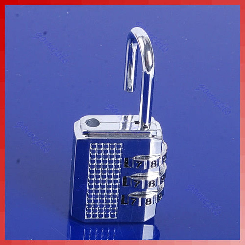 Cadenas antivol combinaison code numero 3 chiffres couleur argent fermeture ouverture securisee ECLATS DESTOCKAGE