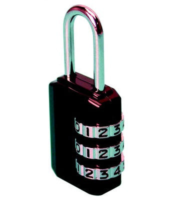 Cadenas antivol t724 combinaison code numero 3 chiffres 25mm fermeture ouverture securisee ECLATS DESTOCKAGE