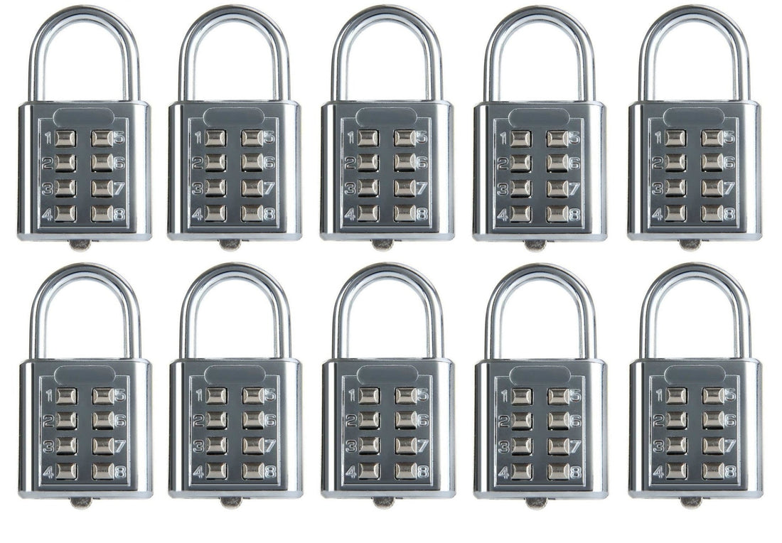 10 Cadenas antivols 25mm combinaison 4 chiffres code numero fermeture ouverture securisee fd 6038a ECLATS DESTOCKAGE