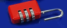Cadenas antivols 25mm rouge combinaison 3 chiffres code numero fermeture ouverture securisee